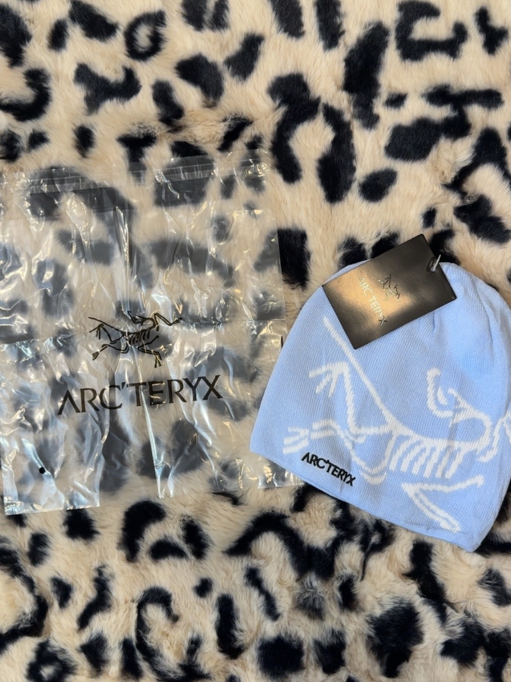 Arc'teryx Light Blue Beanie with White Skeleton Logo